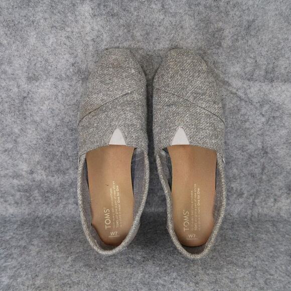 Toms Shoes Womens 7 Flats Slip On Loafer Casual Grey Alpargatas Comfort Classic - Picture 6 of 12
